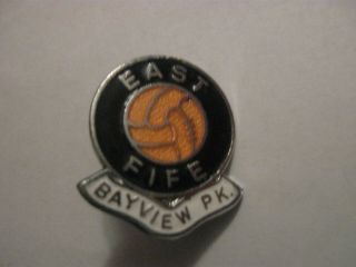 Rare Old East Fife Football Club Enamel Brooch Pin Badge By Rev Gomm