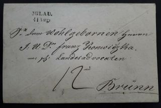 Rare 1835 Czechoslovakia Cover With Letter Sent From Iglau To Brunn