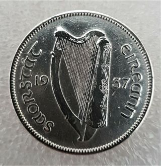 Ireland Very Rare 1937 Irish Florin 75 Silver Mintage 150,  000 Only
