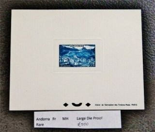 Nystamps French Andorra Stamp H Large Die Proof Rare €200