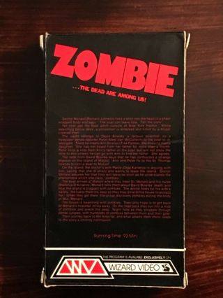 Zombie VHS Rare Wizard Video Horror Gore Lucio Fulci Full Flap Box The Beyond 2