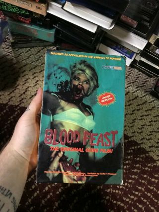 Blood Feast Horror Sov Slasher Rare Oop Vhs Big Box Slip