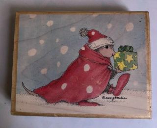 Stampabilities House Mouse " Mouse E.  Claus,  " Rare Muzzy Christmas Stamp