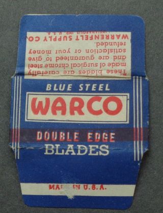 Vintage Usa Razor Blade Warco One Blade Extremely Rare Not On Cd