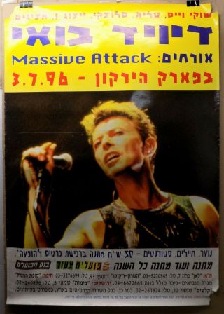 Rare Subway Poster David Bowie Rock Concert Middle East 1996 Massive Attack Big