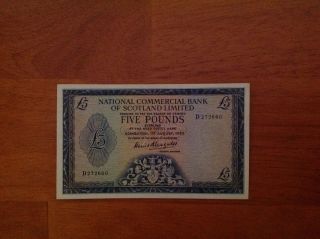 Scotland 5 Pounds 1963 P - 272 Aunc Rare