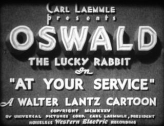 Rare 16mm Universal 1935 Oswald " At Your Service " Cartoon Sound