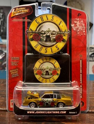 Rare Johnny Lightning Gold Guns And Roses Car Mic 87 Buick Grand National