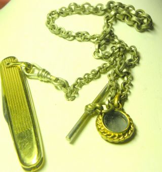 Rare Very Collectable Antique Goldfilled Pocket knife/pocket watch Chain Fob 2