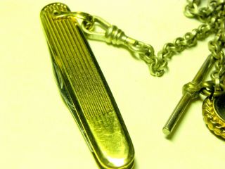 Rare Very Collectable Antique Goldfilled Pocket knife/pocket watch Chain Fob 4
