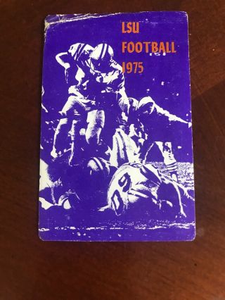 Vintage 1975 Lsu Tigers Football Old Pocket Schedule Sec Louisiana Rare