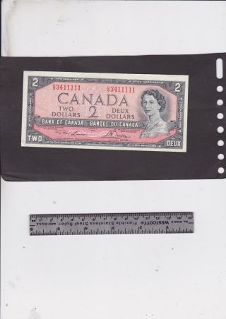 Rare 1954 Bank Of Canada Bank Note - Ug3411111 Shape