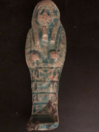 Rare Ancient Egyptian Faience Shabti Hieroglyphics (945 - 715 Bc. )