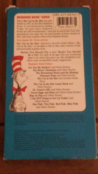 Dr.  Seuss The Cat In The Hat 1985 VHS & book Beginner Book Edition rare 5