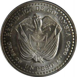 Very Rare 1956 Colombia 1 Peso In Bu (176)