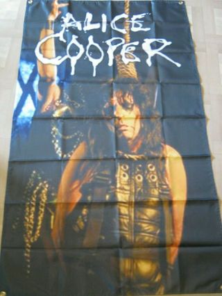 Alice Cooper Flag Banner Rare Ac Dc Maiden Black Sabbath Ozzy Dio Metal Cd Lp