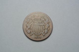 Rare 1870 Shield Two Cent Copper Coin,  A.  Fine - C5612