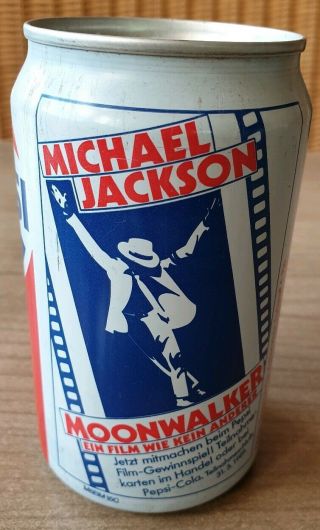 Rare Pepsi Cola Michael Jackson Moonwalker.  Can From Germany.  Empty