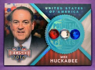 Decision 2016 Mike Huckabee Ultra Rare Ice Blue Foil Political Gems Insert G20