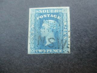 Nsw Stamps: 2d Blue Imperf - Rare (c158)