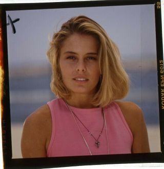 Vintage 2.  25 " X 2.  25 " Nicole Eggert Rare Actress Baywatch Transparency 1992