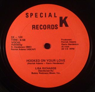 Lisa Richards‎– Hooked On Your Love 12 " Rare Funk Boogie Patrick Adams Nm Hear