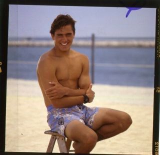 Vintage 2.  25 " X 2.  25 " Kelly Slater Rare Actor Surf Baywatch Transparency 1992