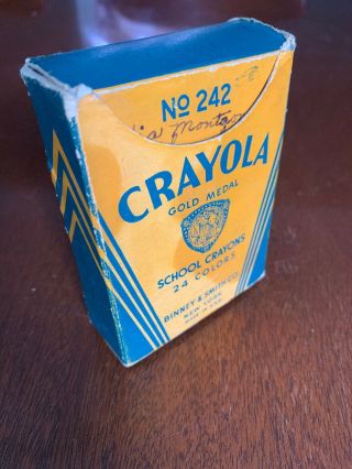 Rare Vintage Crayola Crayons Flesh Color 1940’s 24 Ct.  Binney & Smith No.  242