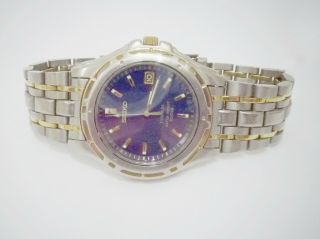 Seiko Blue Titanium Sapphire Crystal Rare Vintage Watch 7N42 - 8140 A4 Wristwatch 2