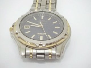 Seiko Blue Titanium Sapphire Crystal Rare Vintage Watch 7N42 - 8140 A4 Wristwatch 7