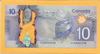 2013 Radar Note Canadian 10 Dollar Bill Ftk8355538 Rare (circulated)