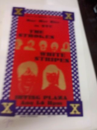 White Stripes The Strokes Rare 2002 Silk Screen Concert Poster Nyc Gold Proof Ed