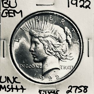 1922 P Bu Gem Peace Silver Dollar Unc Ms,  U.  S.  Rare Coin 2758