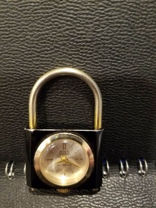 Rare Vintage Wind Up Pendant Pocket Watch Pad Lock Form Plato 17 Jewels Swiss