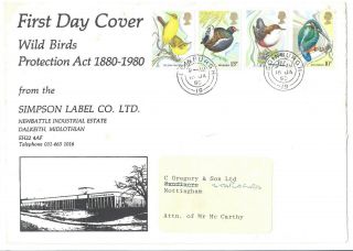 1980 Birds Edinburgh Cds On Simpson Label Co Ltd Private Cover Advertising Rare