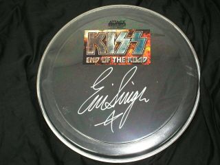 Eric Singer Signed Kiss End Of The Road Tour Drum Head Autograph Rare