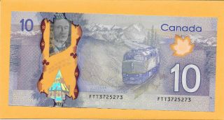 2013 Radar Note Canadian 10 Dollar Bill Ftt3725273 Rare (circulated)
