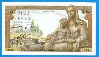 France 1000 Francs 1943 Sries M2830 Rare