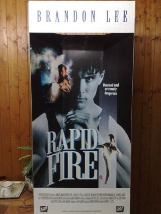 Bruce Lee Very Rare Brandon Lee Rapid Fire Retail Movie Banner Poster