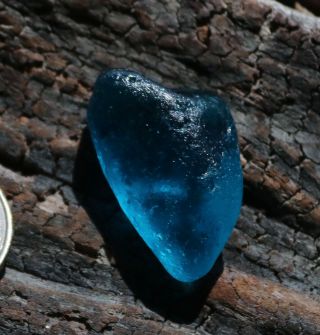 RARE,  ELECTRIC BLUE XL & FROSTY SEAGLASS NUGGET FROM THE SEA OF JAPAN,  RUSSIA 2