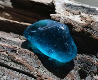 RARE,  ELECTRIC BLUE XL & FROSTY SEAGLASS NUGGET FROM THE SEA OF JAPAN,  RUSSIA 3