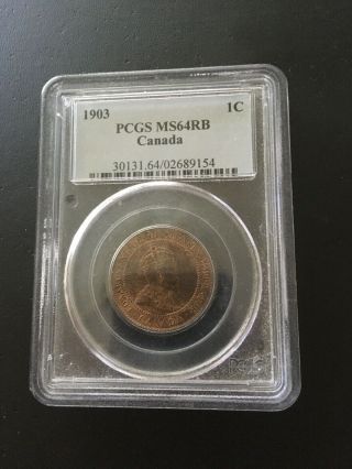 Canada Canadian Large Cent Pcgs Ms64rb 1903 Rare