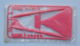 Vintage Rare Airplane Bac Sud Concorde R&l Mexican Cereal Toy On Frame Pink