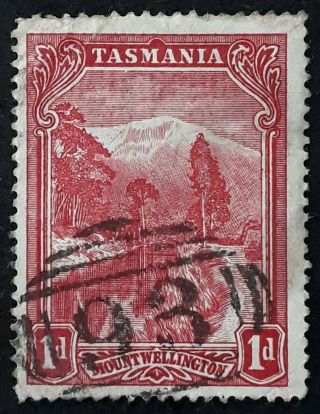 Rare Undated Tasmania Australia 1d Red Pictorial Stamp Num Cds 93 - Huonville