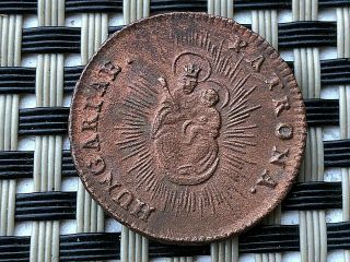 Hungary Ae Patrona Hungariae 1763 Maria Theresia 1740 - 1780 Ad Very Rare Coin.