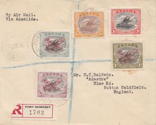 Papua 1930 1/ - Deep Carmine On Cover - Rare - Certificate