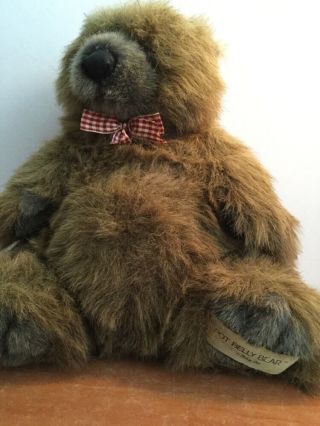 Plush Bear Fancy Zoo Vintage Rare 1994 " Pot Belly Bear " Bow Tie