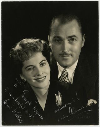 Signed Joan Fontaine & Brian Aherne Vintage 1940s George Hurrell Photograph Rare
