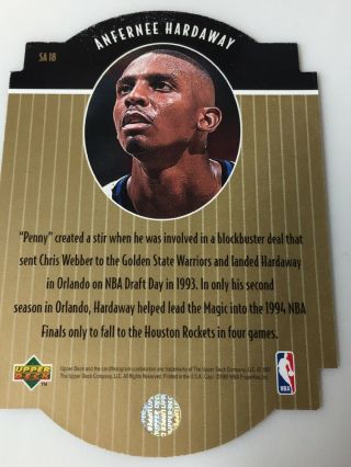1997 UD Upper Deck Anfernee “Penny” Hardaway Star Attractions Gold Die Cut RARE 2