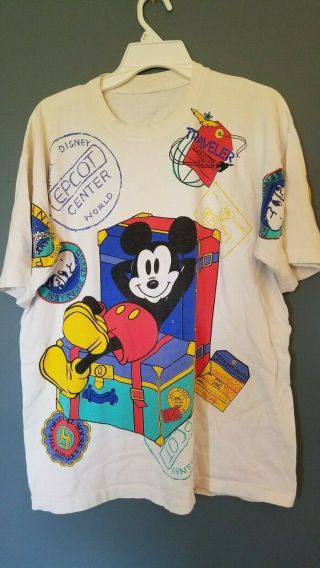 Disney Vintage Rare Mickey Mouse Shirt Epcot Single Stitched
